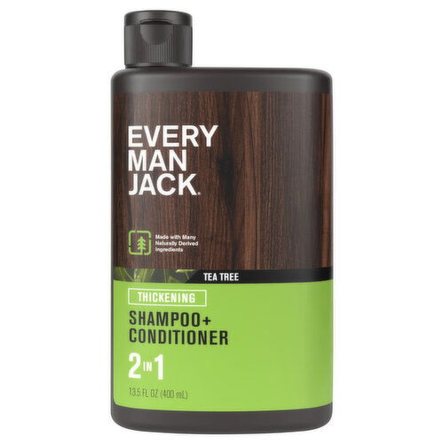 Every Man Jack 2 in 1 Thickening Tea Tree Shampoo + Conditioner - 13.5 Fluid Ounce