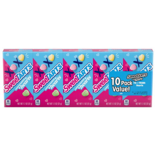 Sweetarts Candy, Conversation Hearts, 10 Pack Value