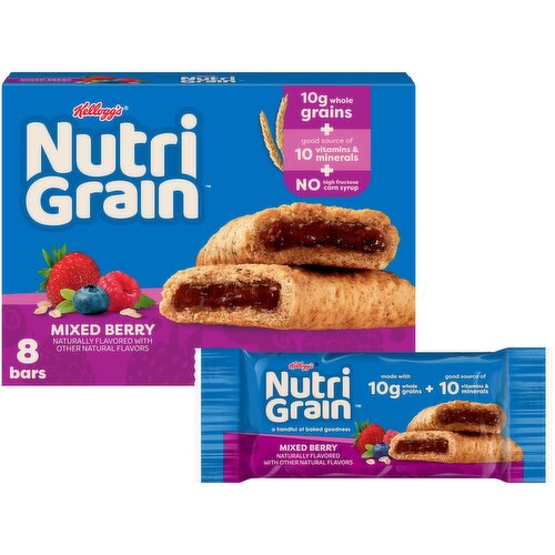 Nutri-Grain Soft Baked Breakfast Bars, Mixed Berry - 10.4 Ounce