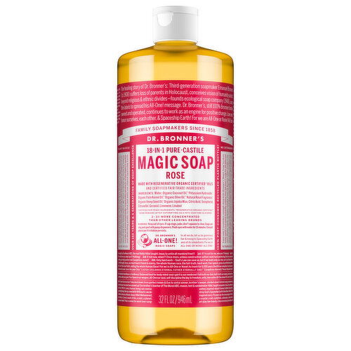 Dr. Bronner's Magic Soap, Pure-Castile, 18-in-1, Rose