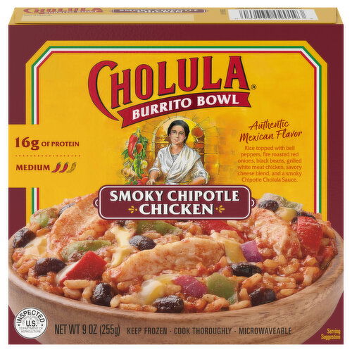 Cholula Smoky Chipotle Chicken Frozen Burrito Bowl