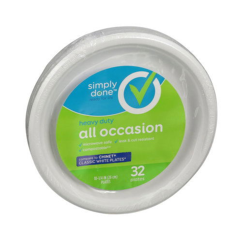 Simply Done Heavy Duty All Occasion Classic White Plates (32 CT)