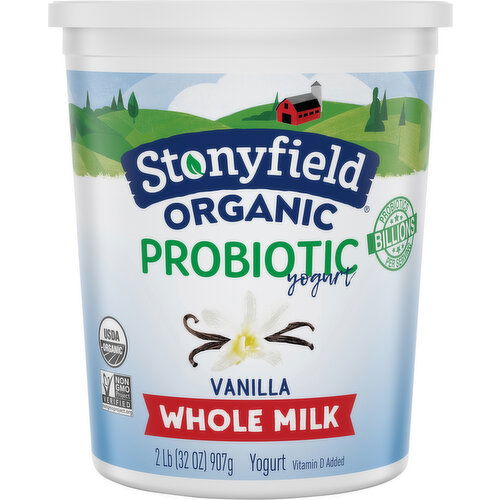 Stonyfield Organic Yogurt, Probiotic, Whole Milk, Vanilla