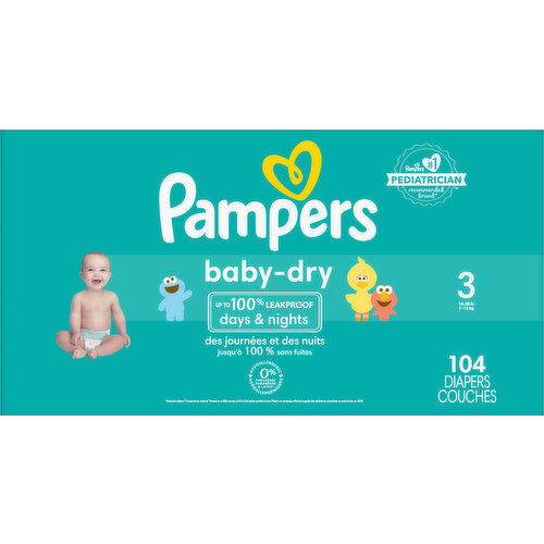 Pampers Diapers, Sesame Street, Size 3 (16-28 lb), Day & Nights