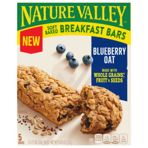 Nature Valley Soft Baked Blueberry Oat Breakfast Bars - 5 Each
