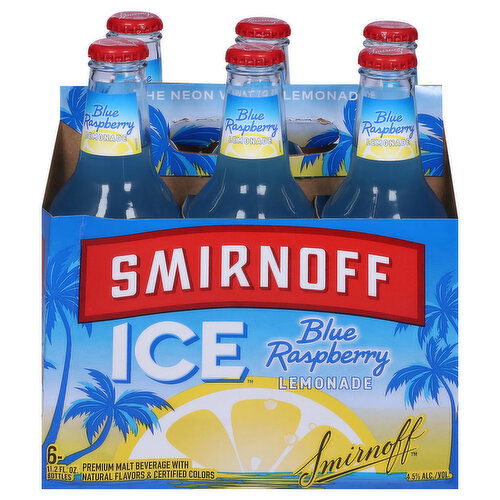 Smirnoff Malt Beverage, Lemonade, Blue Raspberry