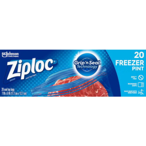 Ziploc Seal Top Bags, Freezer, Pint