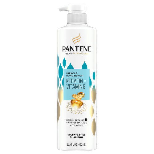 Pantene Miracle Bond Repair Keratin + Vitamin E Sulfate Free Shampoo - 13.5 Fluid Ounce