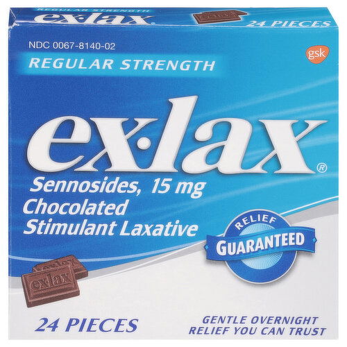 Ex-Lax Sennosides, Regular Strength, 15 mg, Chocolated Stimulant Laxative