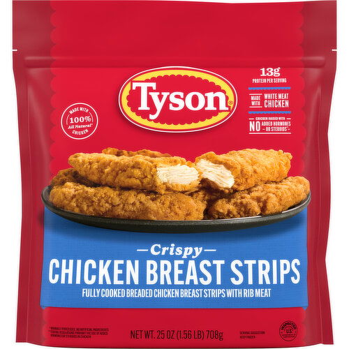 Tyson Frozen Crispy Chicken Breast Strips, 1.56 lb Bag