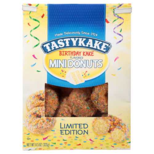 Tastykake Donuts, Birthday Kake Flavored, Mini - 11.5 Ounce