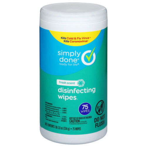 Simply Done Disinfecting Wipes, Fresh Scent