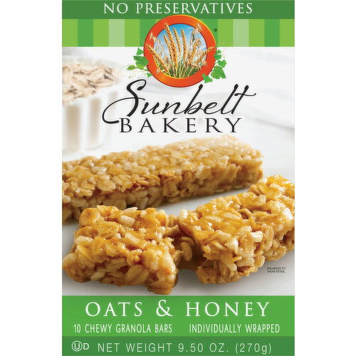 Sunbelt Bakery Chewy Granola Bar, Oats & Honey