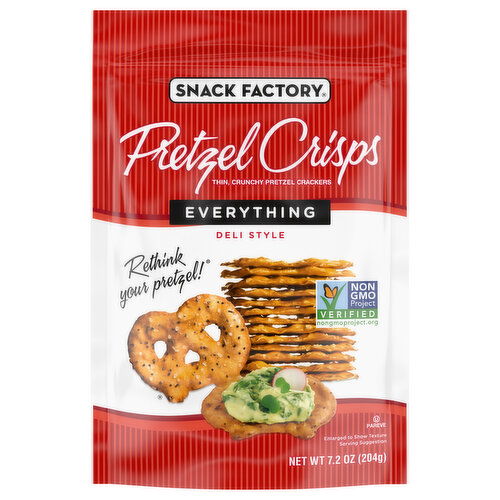 Snack Factory Pretzel Crisps, Everything, Deli Style