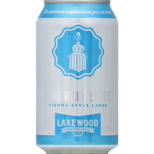 Lakewood Brewing Beer, Lakewood Lager - 12 Ounce