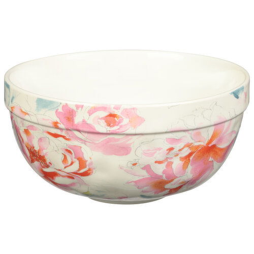 Home Essentials and Beyond Bowl, Pink Floral, 67 Ounce