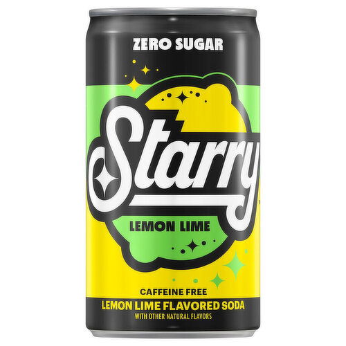 Starry Soda, Zero Sugar, Lemon Lime Flavored