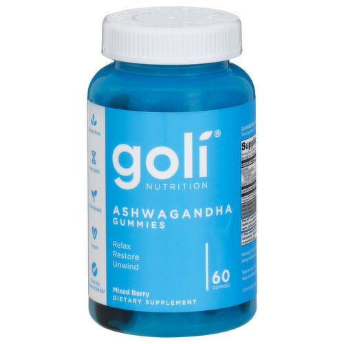 Goli Nutrition Ashwagandha, Gummies, Mixed Berry