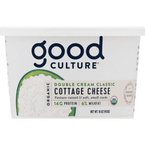 Good Culture Cottage Cheese, Small Curd, 6% Milkfat, Organic, Double Cream Classic