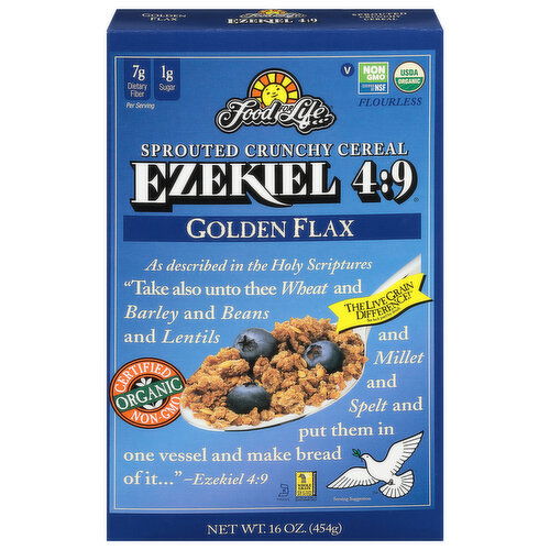 Food For Life Cereal, Sprouted Crunchy, Golden Flax