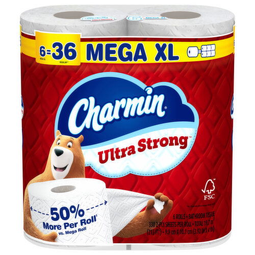 Charmin 2-Ply Unscented Mega XL Bathroom Tissue - 6 Each