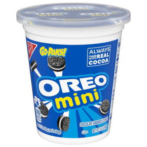 OREO Mini Chocolate Sandwich Cookies, Go-Paks, 3.5 oz Cup