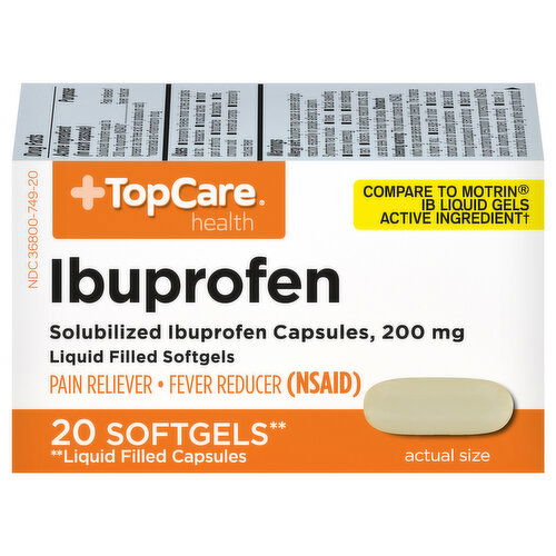 TopCare Ibuprofen, 200 mg, Softgels