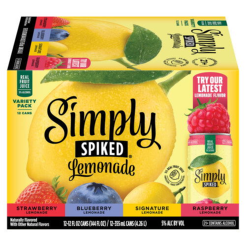 Simply Spiked Beer, Lemonade, Variety Pack