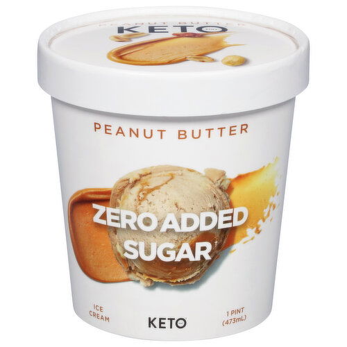 Keto Pint Ice Cream, Zero Added Sugar, Peanut Butter