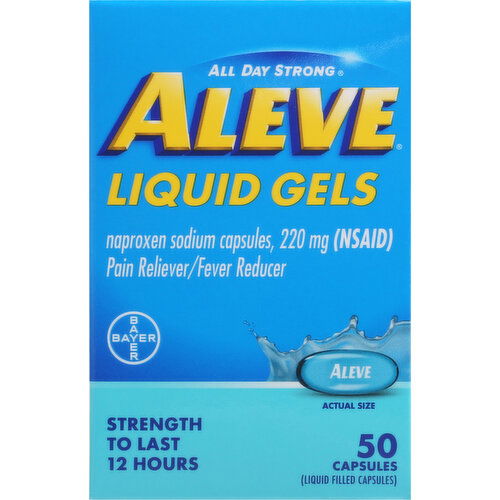 Aleve Pain Reliever/Fever Reducer, 220 mg, Liquid Gels, Capsules