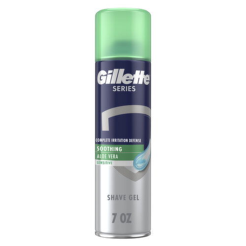 Gillette Series Soothing Shaving Gel for Men, Aloe Vera, Suitable for Sensitive Skin