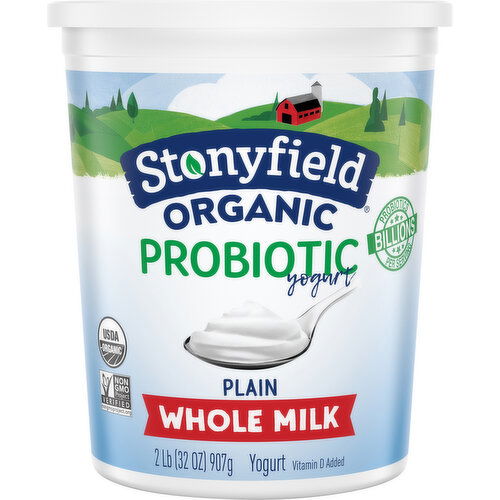 Stonyfield Organic Yogurt, Probiotic, Whole Milk, Plain