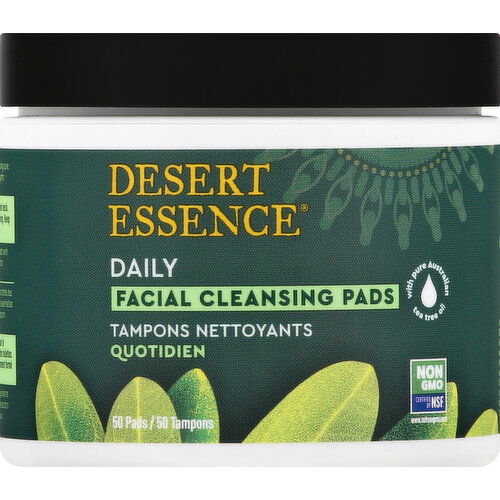 Desert Essence Facial Cleansing Pads, Daily