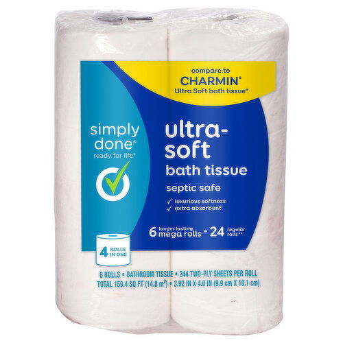 Simply Done Bath Tissue, Ultra-Soft, 2-Ply - 6 Each