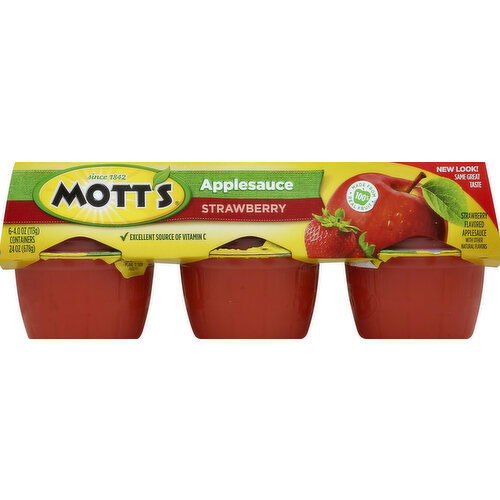 Mott's Applesauce, Strawberry, 6 Pack