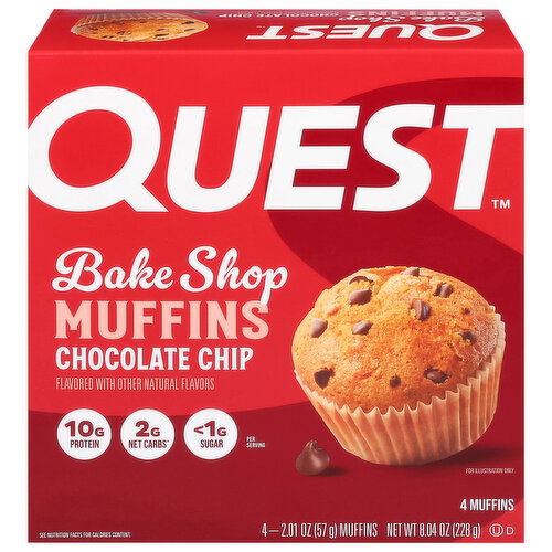 Quest Muffins, Chocolate Chip, Bake Shop