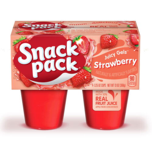 Snack Pack Strawberry Flavored Juicy Gels - 4 Each