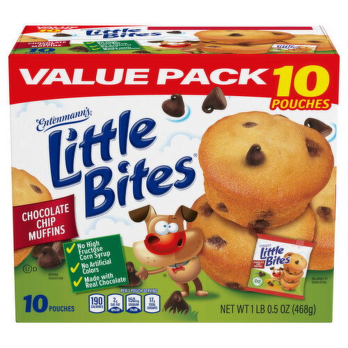 Entenmann's Muffins, Chocolate Chip, Value Pack - 10 Each