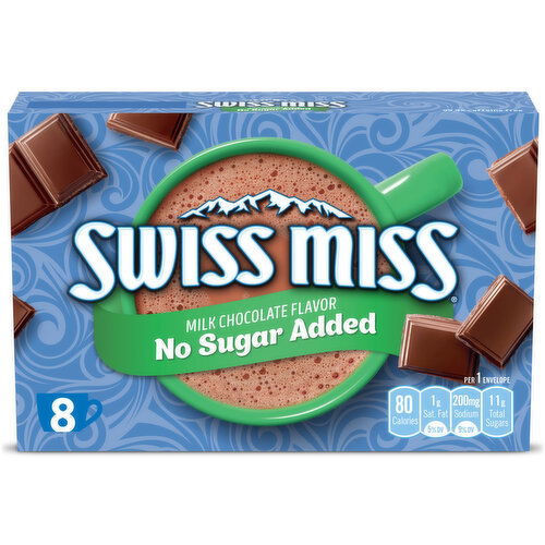 Swiss Miss No Sugar Added Milk Chocolate Flavored Hot Cocoa Mix