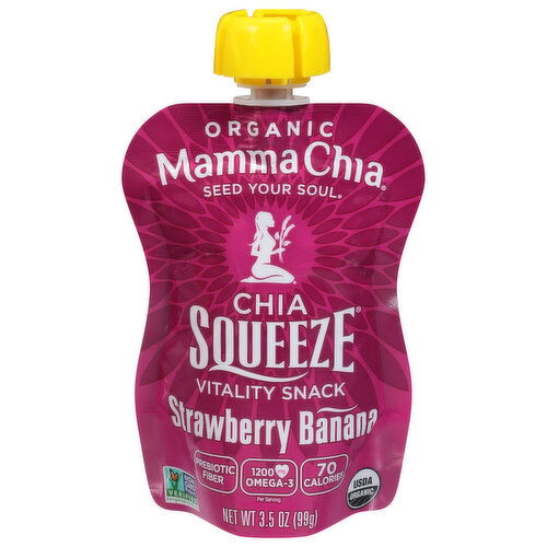 Mamma Chia Vitality Snack, Organic, Strawberry Banana