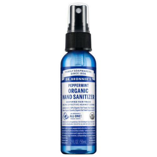 Dr. Bronner's Hand Sanitizer, Organic, Peppermint