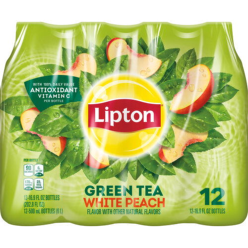 Lipton Lipton Green Tea White Peach 16.9 Fl Oz 12 Count