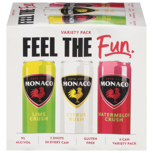 Monaco Cocktail Mixers, Assorted, Variety Pack - 6 Each