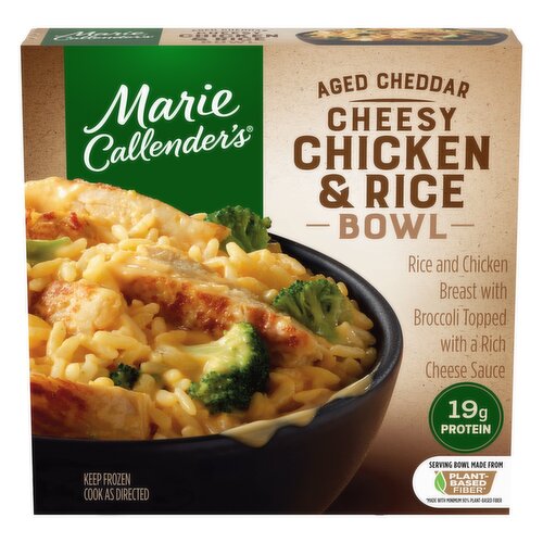Marie Callender's Aged Cheddar Cheesy Chicken and Rice Bowl, Frozen Meal - 12 Ounce