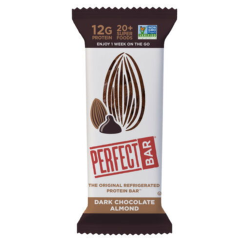 PERFECT BAR Gluten-Free Dark Chocolate Almond Refrigerated Protein Bar, 2.2 oz