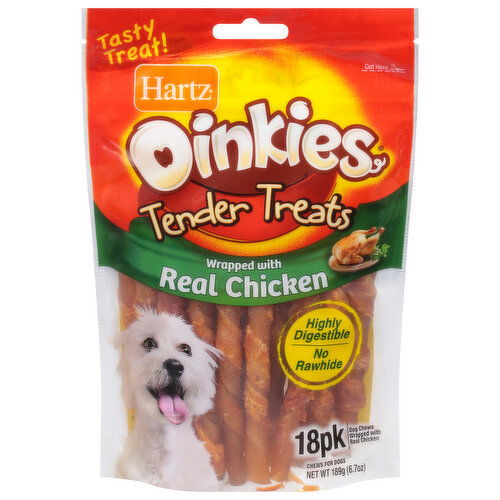 Hartz Chews for Dogs, Tender Treats, Wrapped with Real Chicken