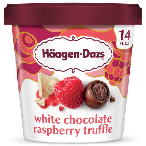 Haagen-Dazs White Chocolate Raspberry Truffle Ice Cream - 14 Fluid Ounce