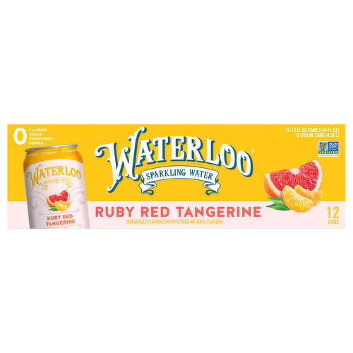 Waterloo Sparkling Water, Ruby Red Tangerine - 12 Each