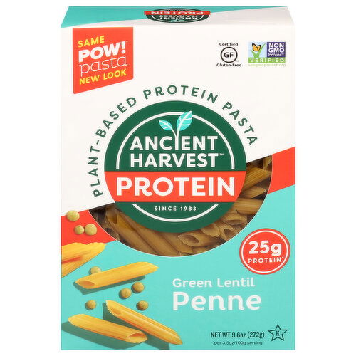 Ancient Harvest Penne, Green Lentil, Protein