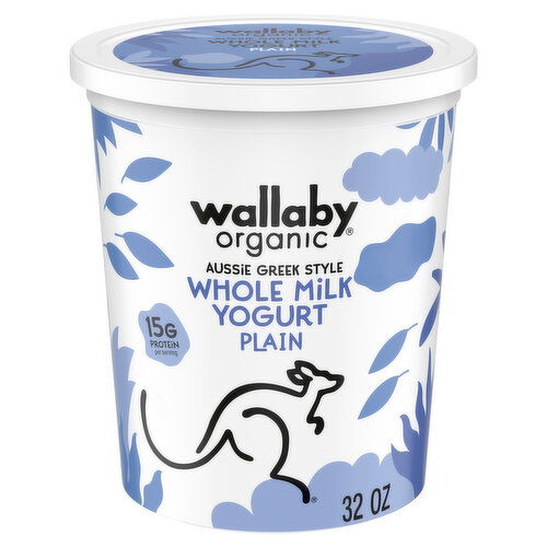 Wallaby Yogurt, Plain, Aussie Greek Style, Whole Milk